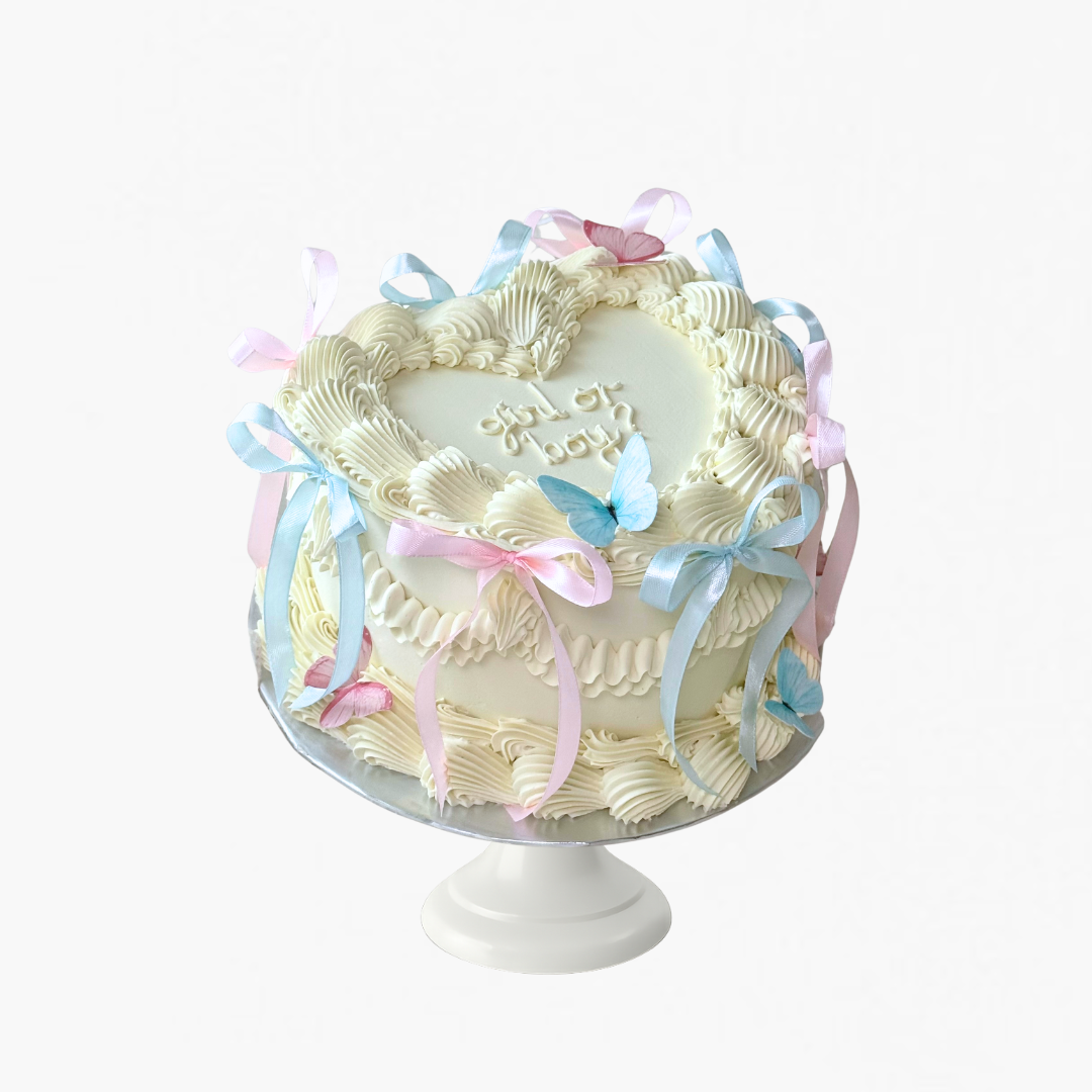 Butterfly Gender Reveal Cake (Last Minute)