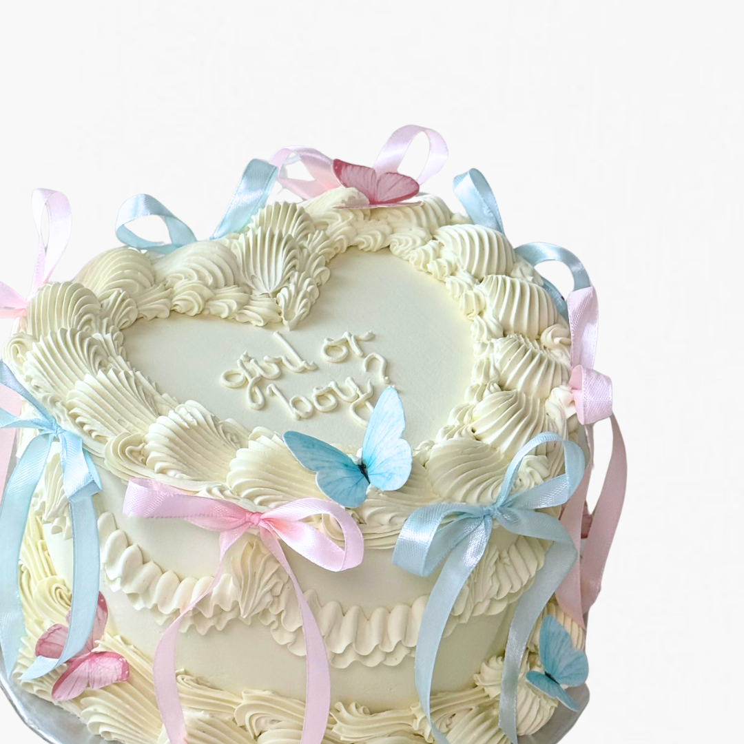 Butterfly Gender Reveal Cake (Last Minute)