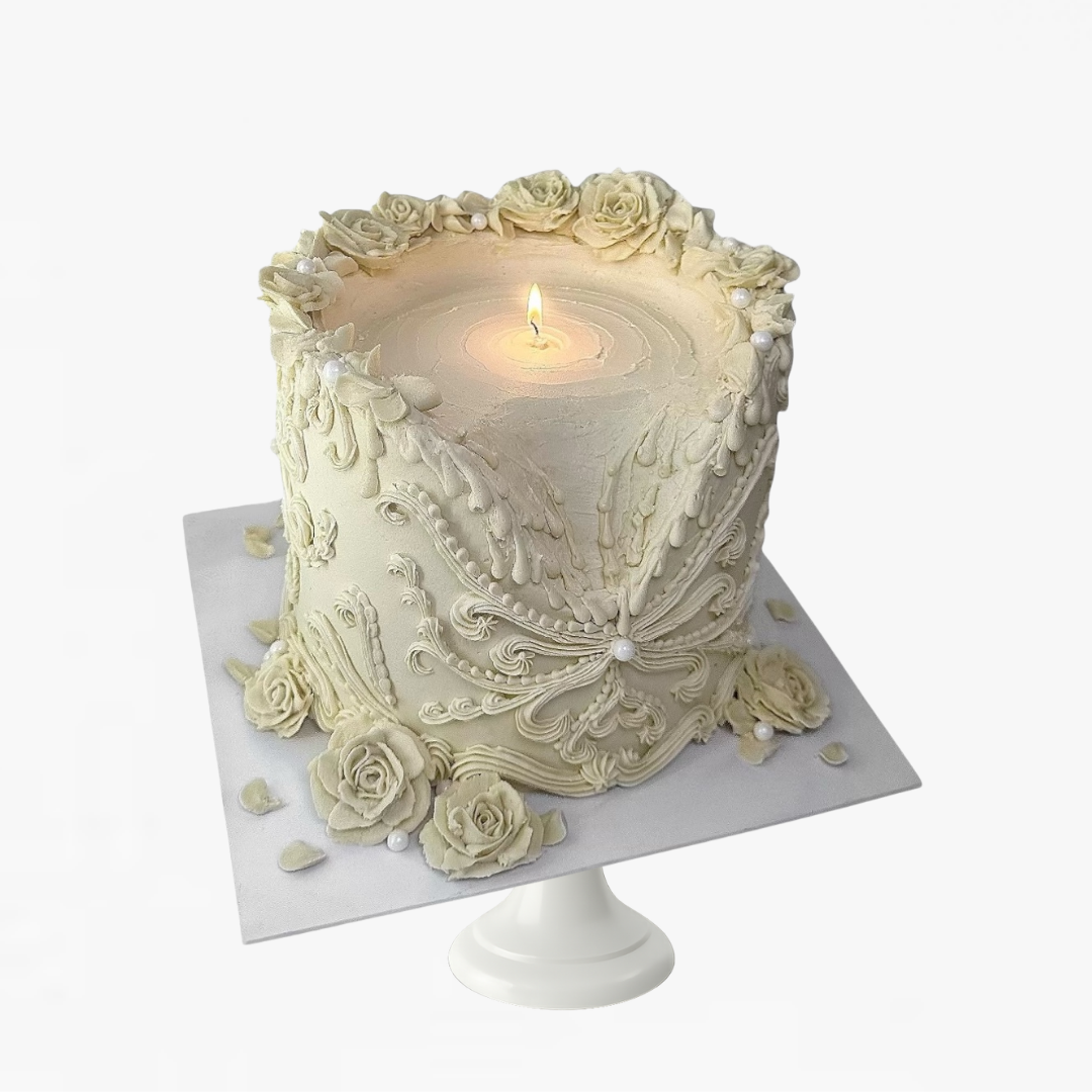 Ornate Ivory Candle